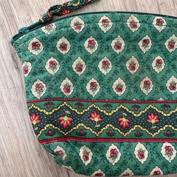 Vintage Vera Bradley Retired Greenfields Pattern Small Cosmetics Makeup Bag - Picture 3 of 6